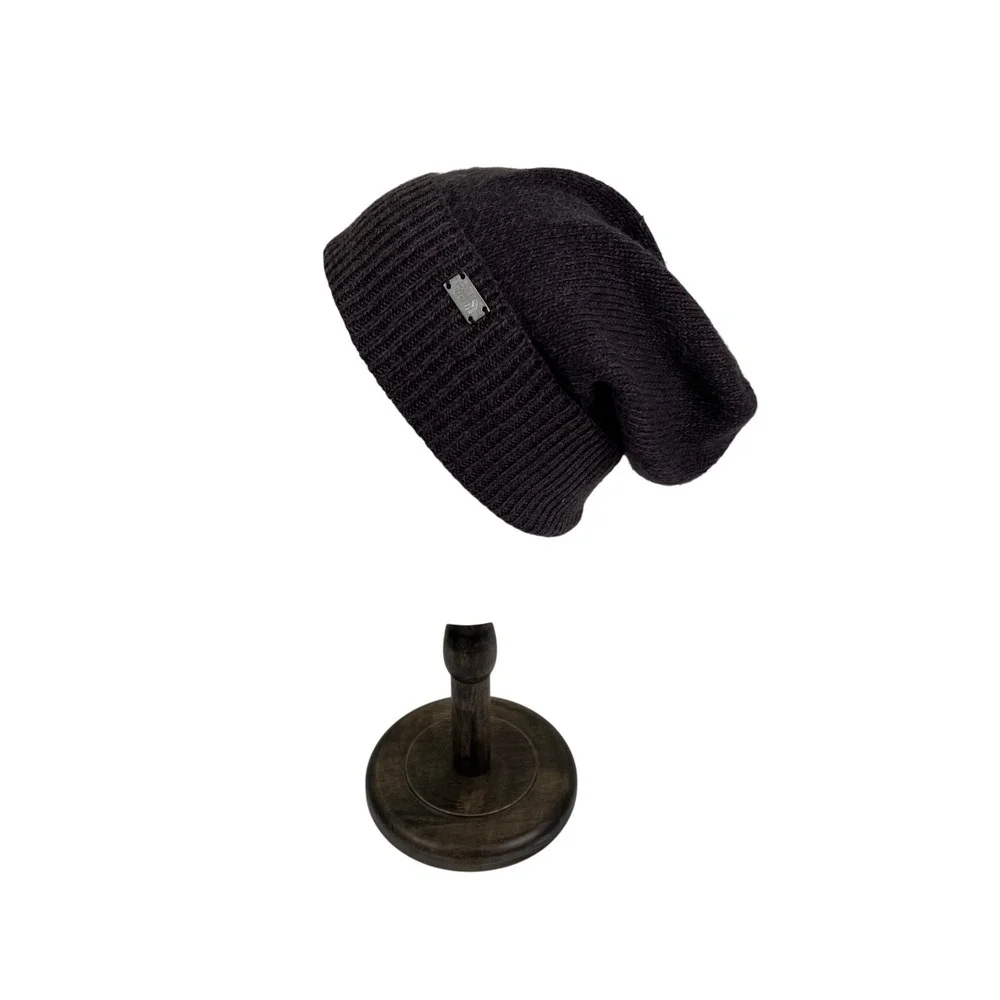 The‎ North Face Womens Marled Knit Cuffed Beanie Purple Metal Logo  One Size